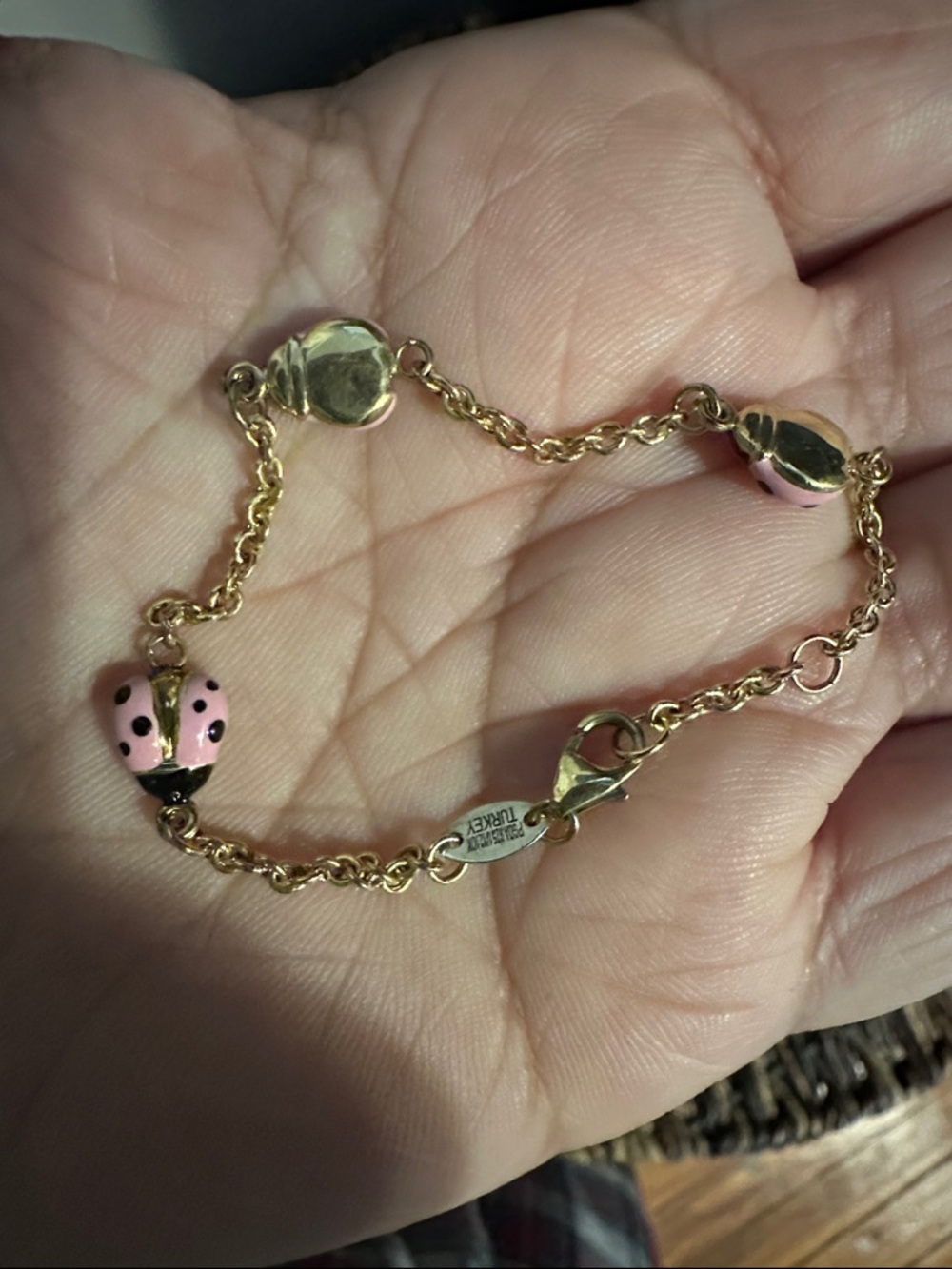 Brand new with box Kids Pink Ladybug Link Bracelet